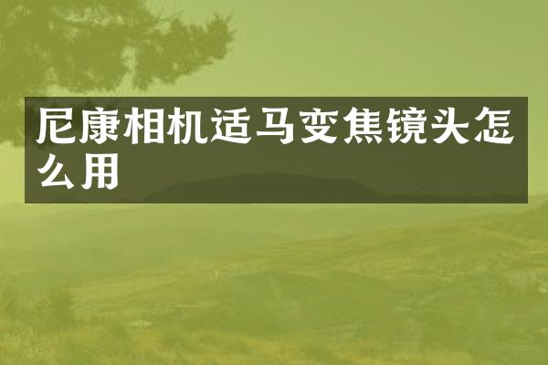 尼康相机适马变焦镜头怎么用