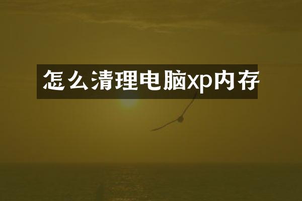 怎么清理电脑xp内存