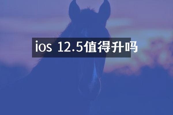 ios 12.5值得升吗