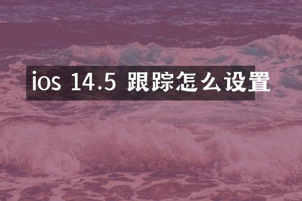 ios 14.5 跟踪怎么设置