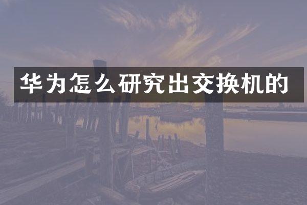 华为怎么研究出交换机的
