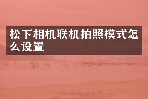 相机联机拍照模式怎么设置