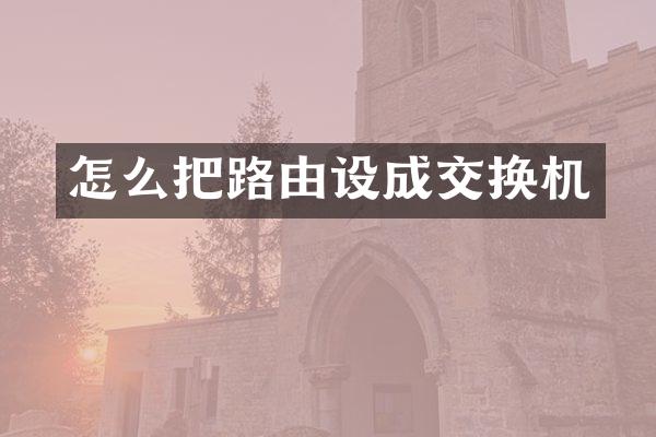 怎么把路由设成交换机
