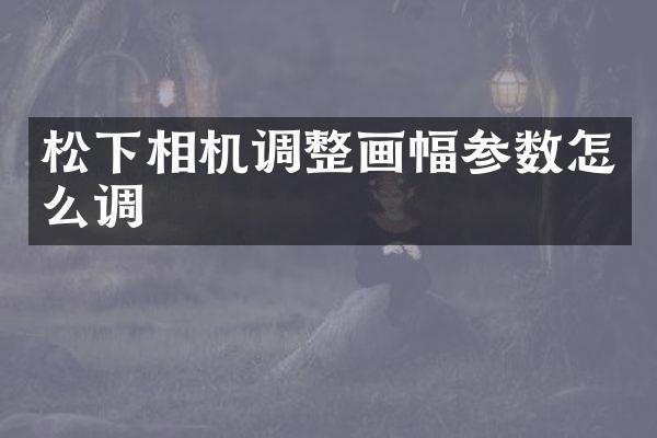 相机调整画幅参数怎么调