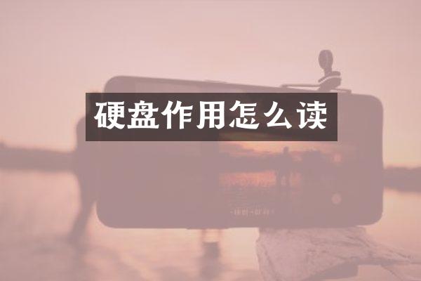 硬盘作用怎么读