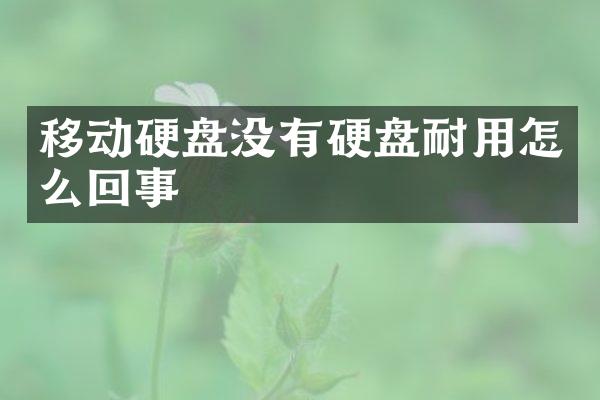 移动硬盘没有硬盘耐用怎么回事
