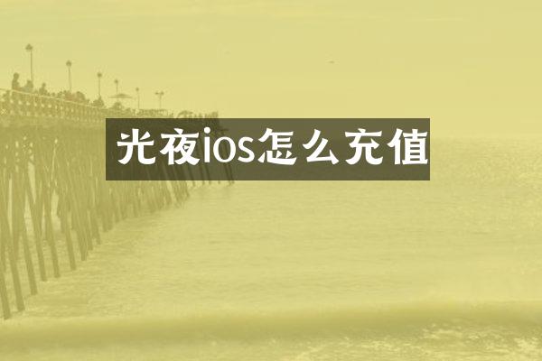 光夜ios怎么充值
