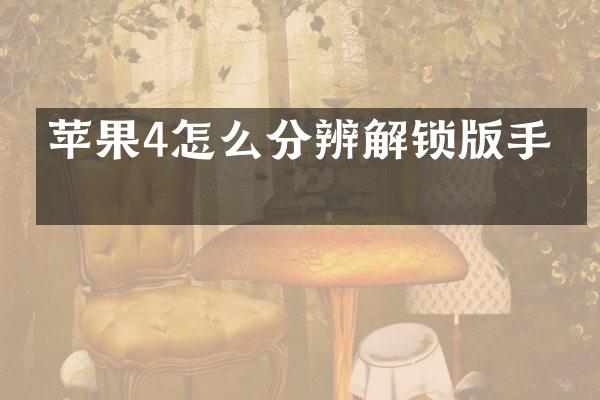 苹果4怎么分辨解锁版手机