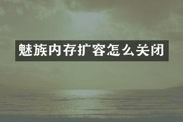 魅族内存扩容怎么关闭