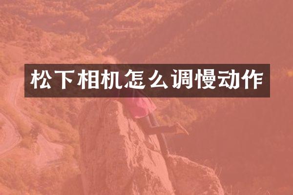 相机怎么调慢动作