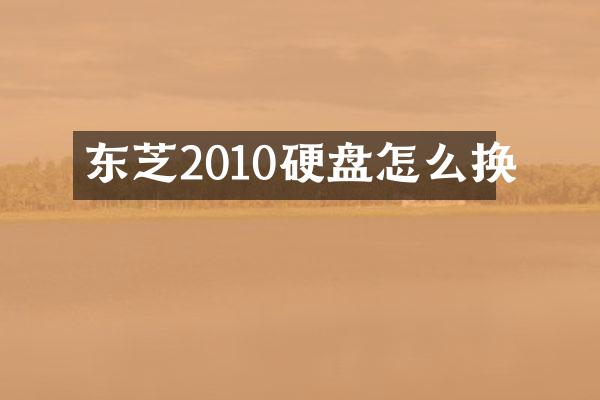 东芝2010硬盘怎么换