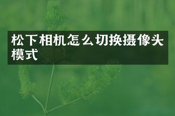 相机怎么切换摄像头模式