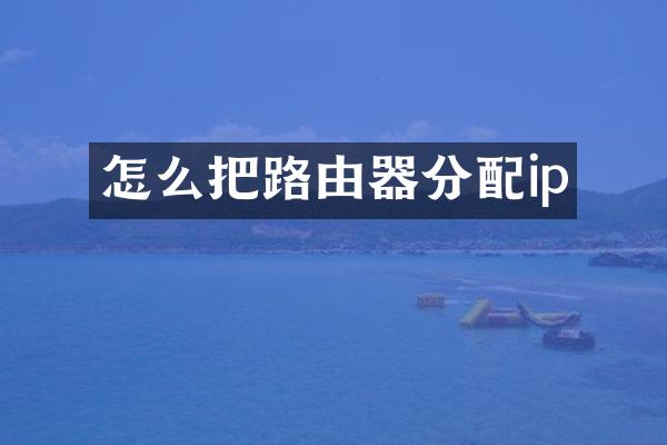 怎么把路由器分配ip