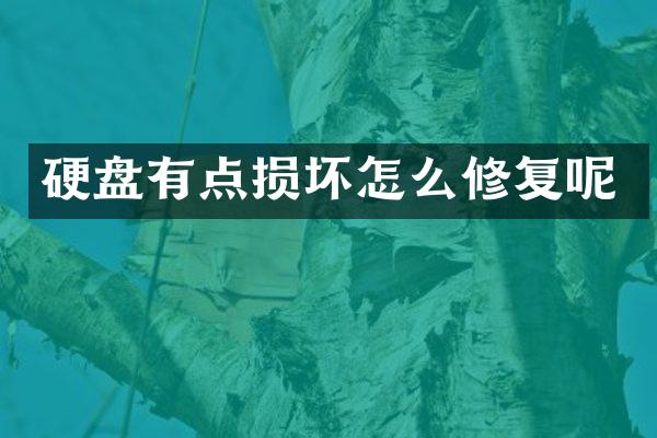 硬盘有点损坏怎么修复呢