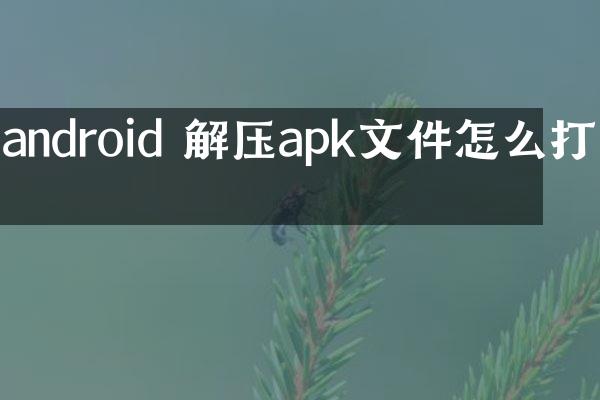 android 解压apk文件怎么打开