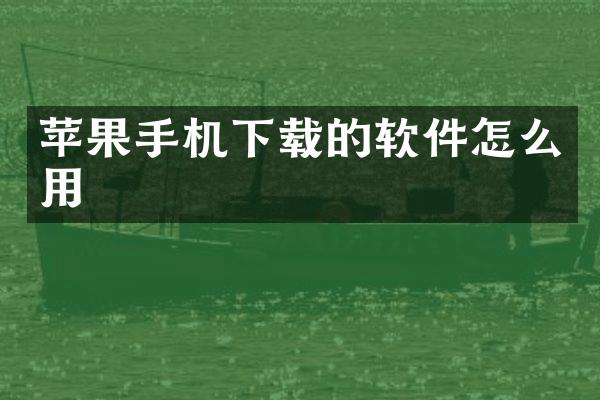 苹果手机下载的软件怎么用