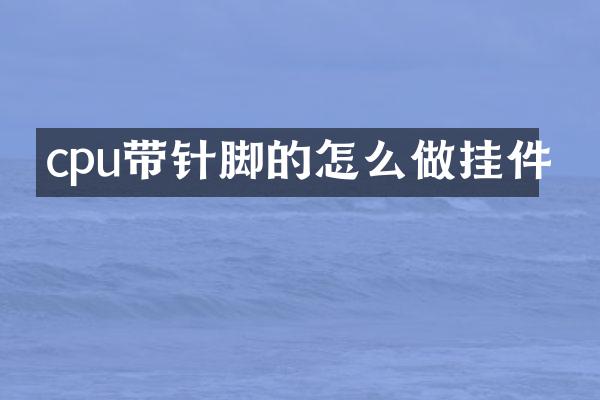 cpu带针脚的怎么做挂件