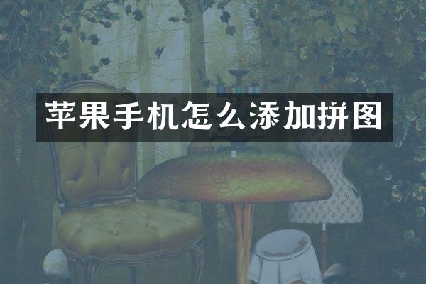 苹果手机怎么添加拼图