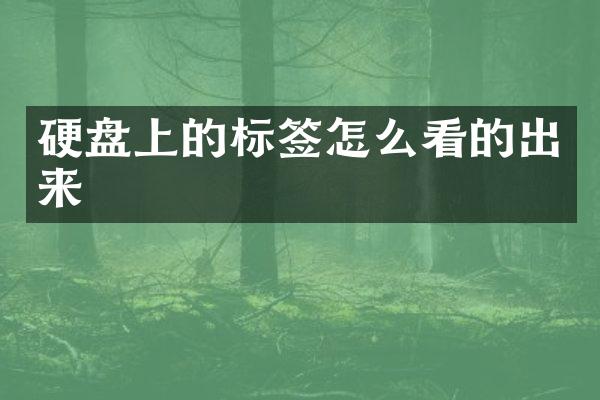 硬盘上的标签怎么看的出来