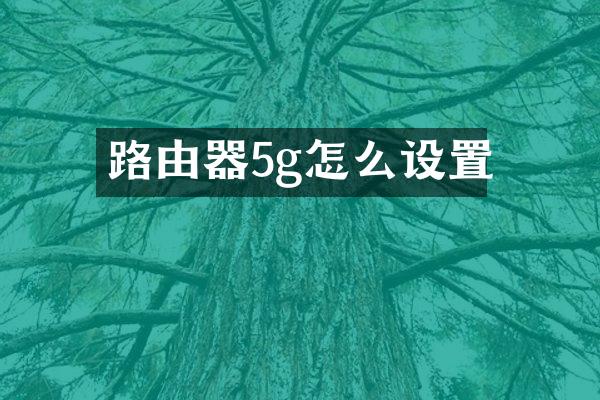 路由器5g怎么设置