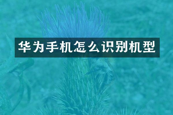 华为手机怎么识别机型