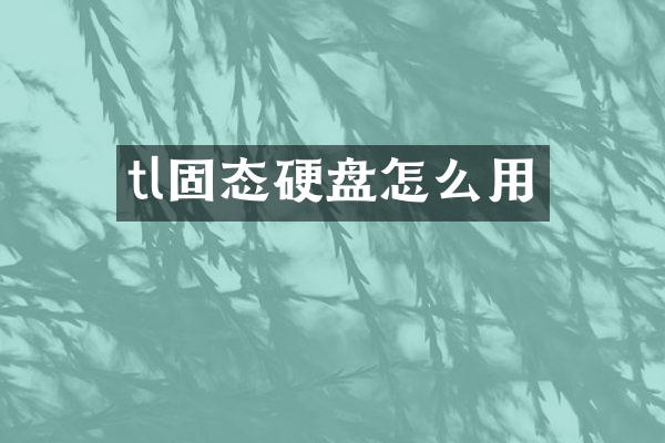 tl固态硬盘怎么用