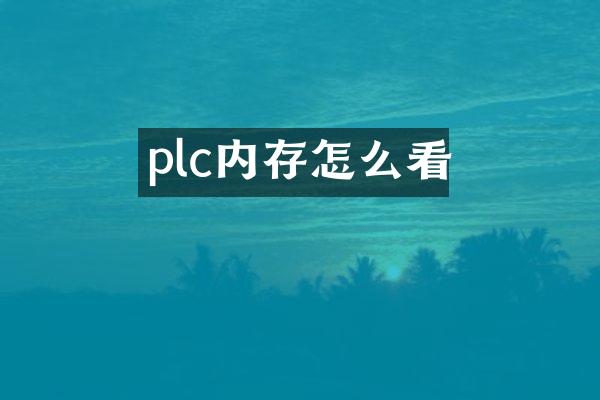 plc内存怎么看