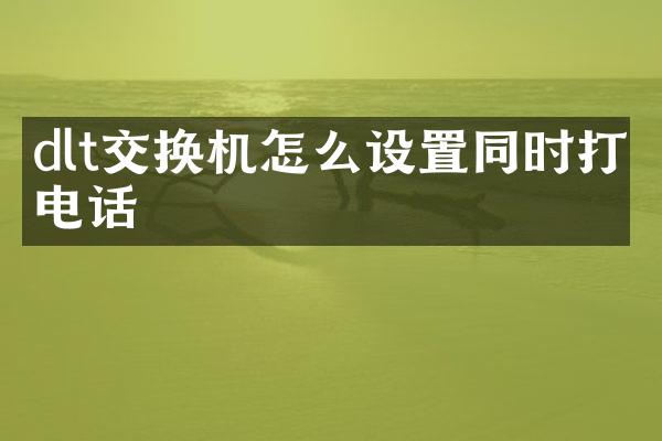 dlt交换机怎么设置同时打电话