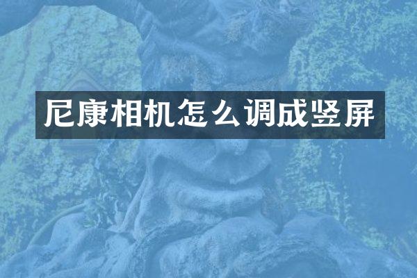 尼康相机怎么调成竖屏