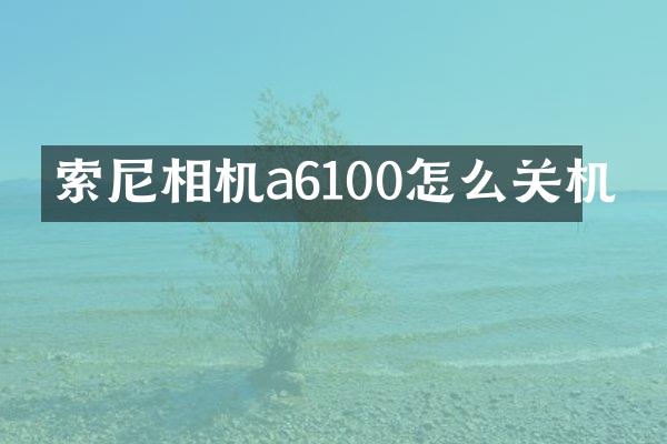 相机a6100怎么关机