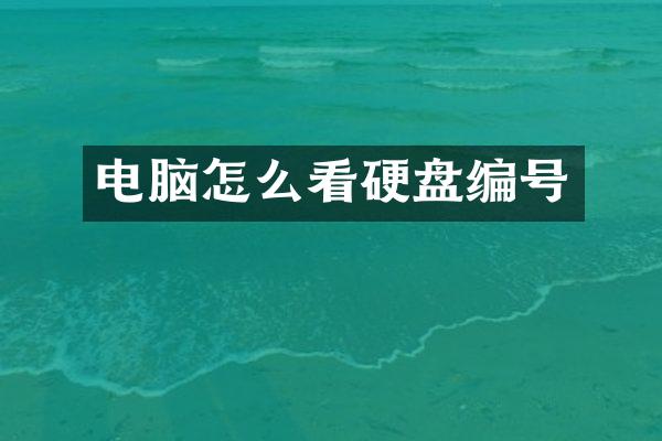 电脑怎么看硬盘编号