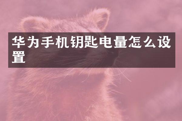 华为手机钥匙电量怎么设置