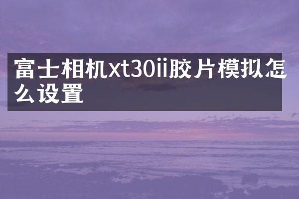 富士相机xt30ii胶片模拟怎么设置