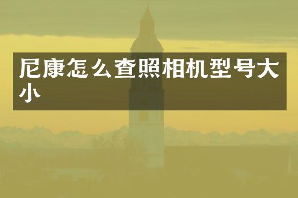 尼康怎么查照相机型号大小