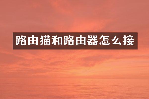 路由猫和路由器怎么接