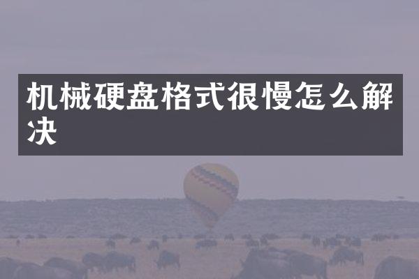 机械硬盘格式很慢怎么解决