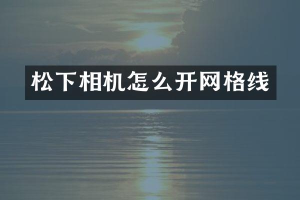 相机怎么开网格线