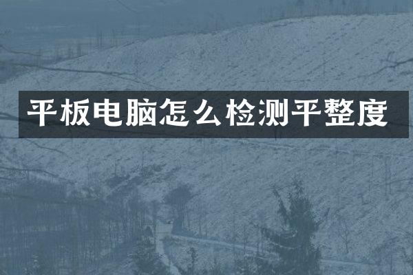 平板电脑怎么检测平整度