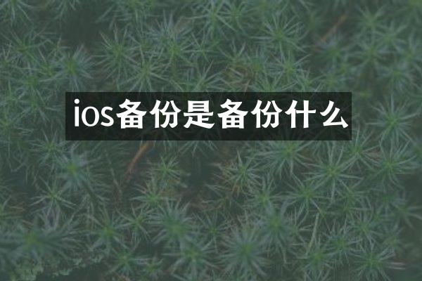 ios备份是备份什么