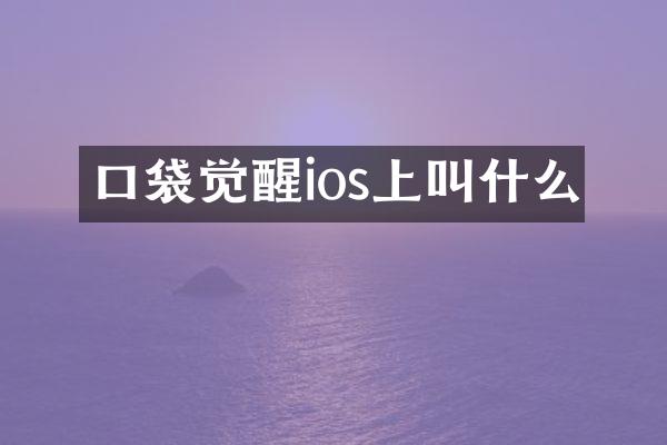 口袋觉醒ios上叫什么
