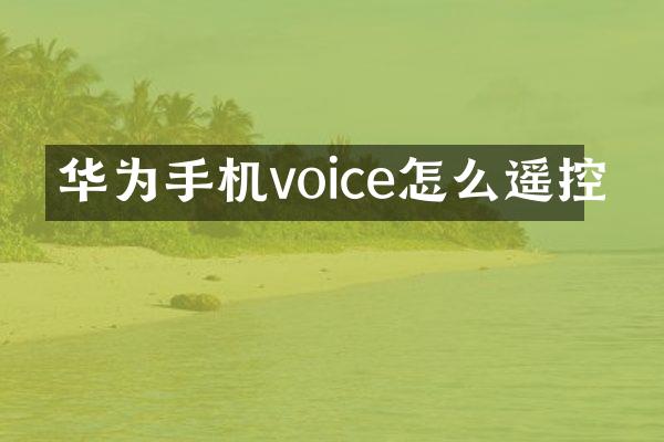 华为手机voice怎么遥控