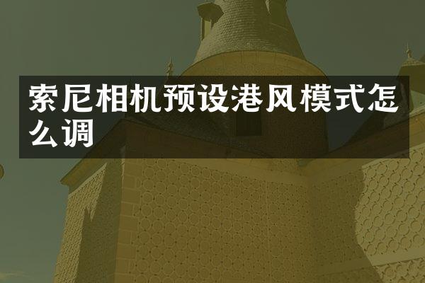 相机预设港风模式怎么调