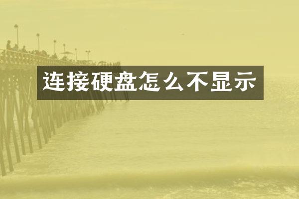 连接硬盘怎么不显示