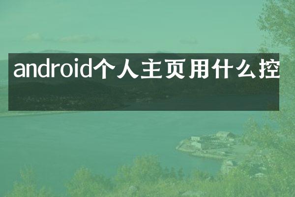 android个人主页用什么控件