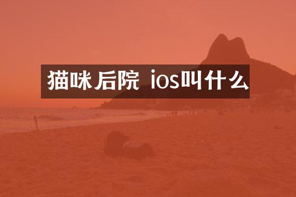 猫咪后院 ios叫什么