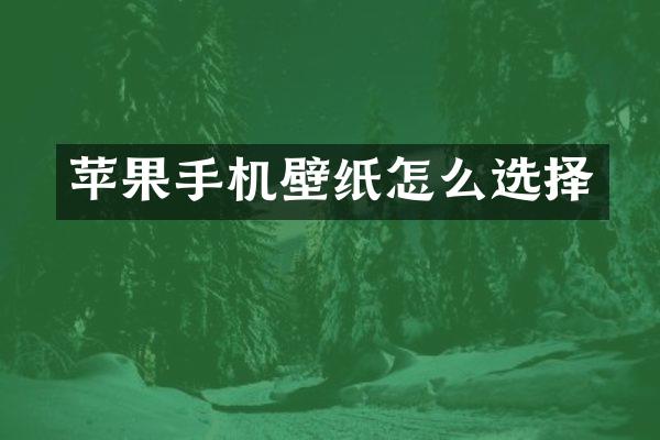 苹果手机壁纸怎么选择