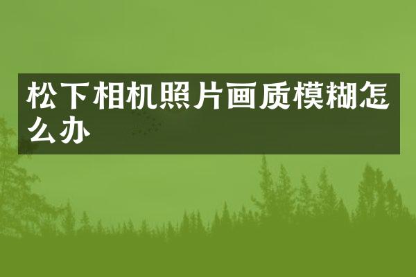 相机照片画质模糊怎么办