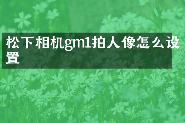 相机gm1拍人像怎么设置