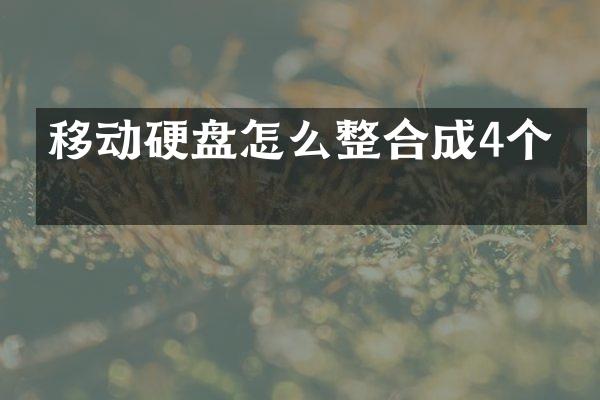 移动硬盘怎么整合成4个区