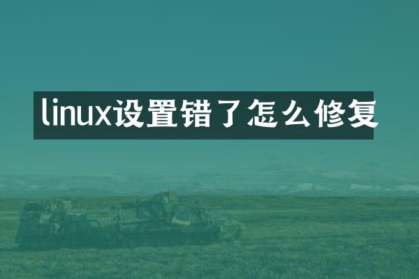 linux设置错了怎么修复